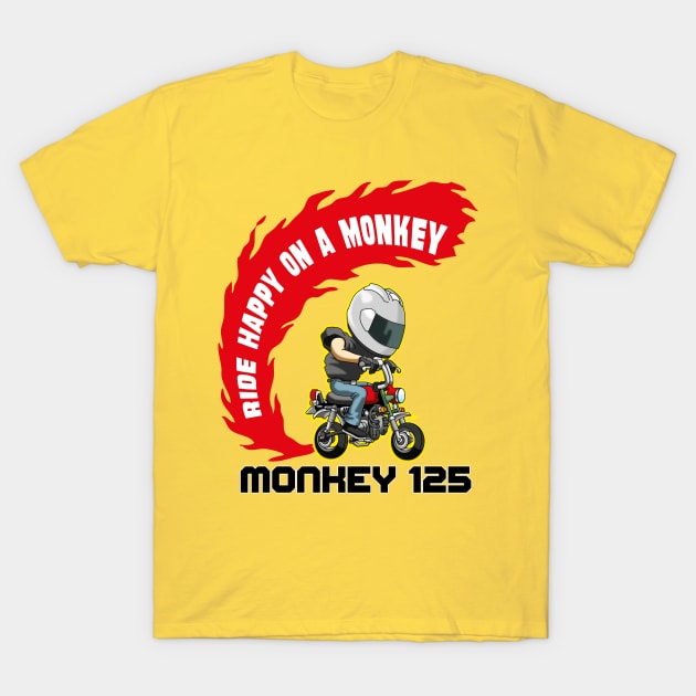 Ride Happy on a Monkey T-Shirt by wankedah